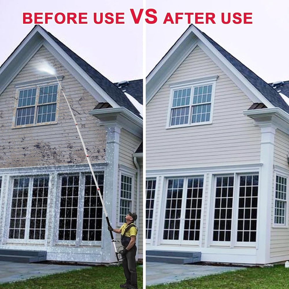 Professional 24 FT Pressure Washer Wand with Adjustable Sections & Support Belt
