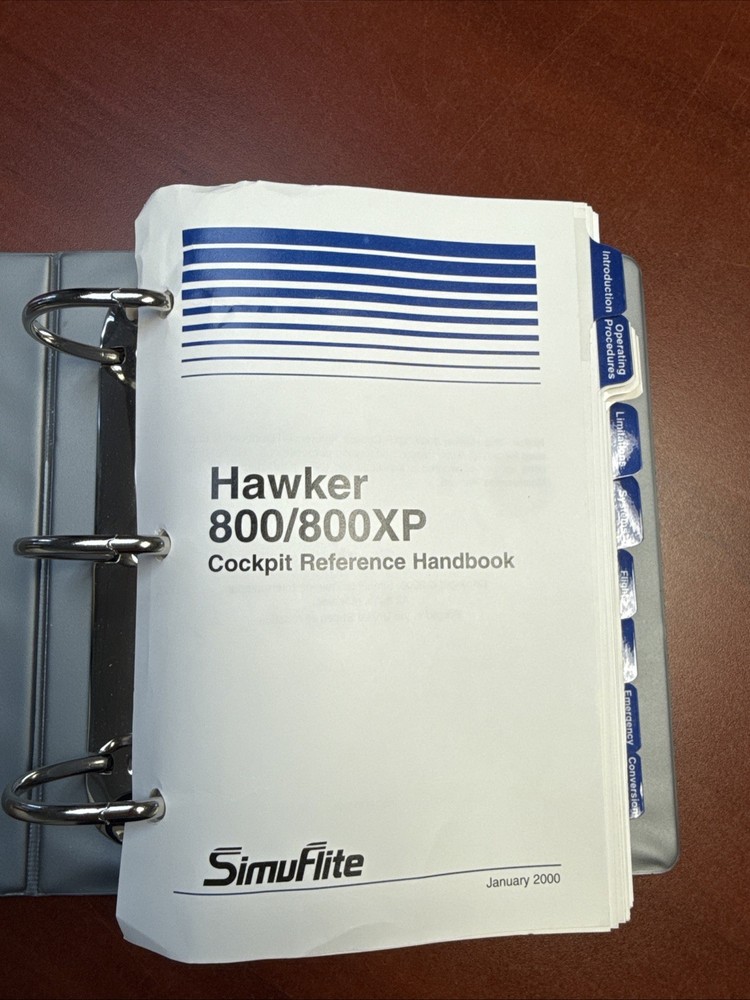 Hawker 800/800XP Simuflite Cockpit Reference Handbook 2000 Original