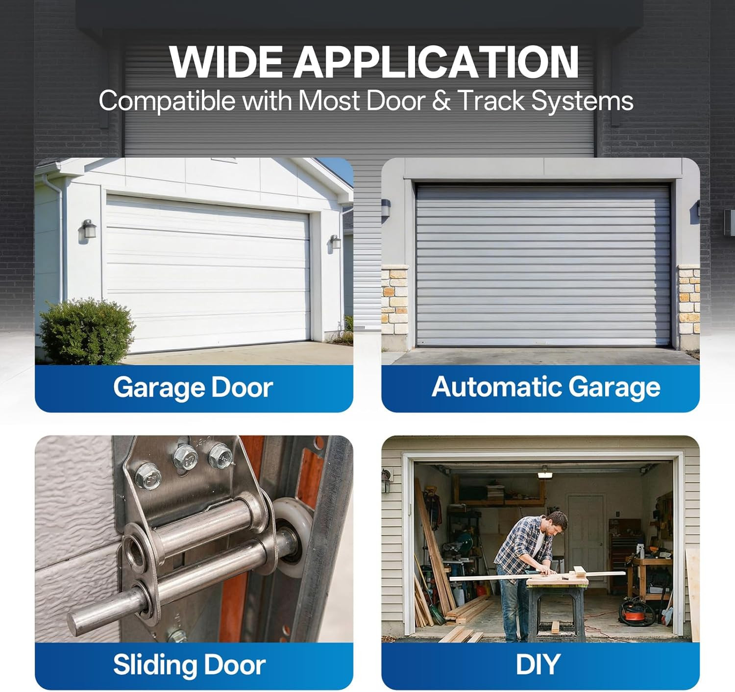 Terpheety Nylon Garage Door Rollers 10 Pack - 2" Quiet Garage Door Wheels Replac