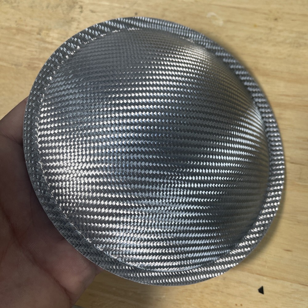 6.5” Solid Silver Carbon Fiber Composite Dust Cap Subwoofer Speaker Cone Sub
