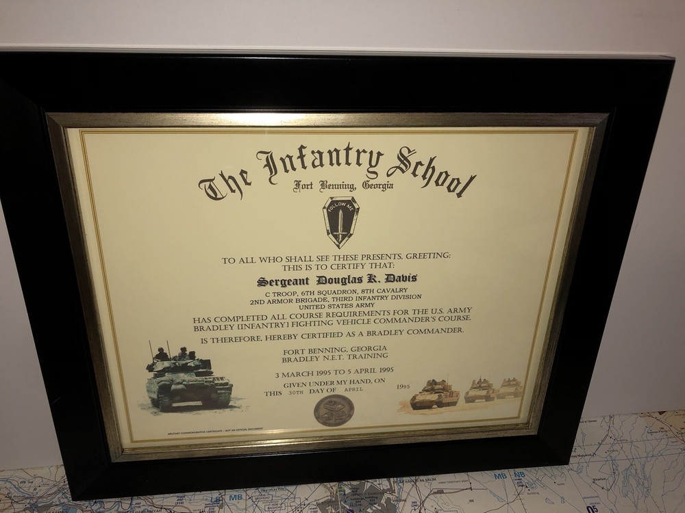 ARMY - INFANTRY SCHOOL / BRADLEY COMMANDER'S COURSE CERTIFICATE