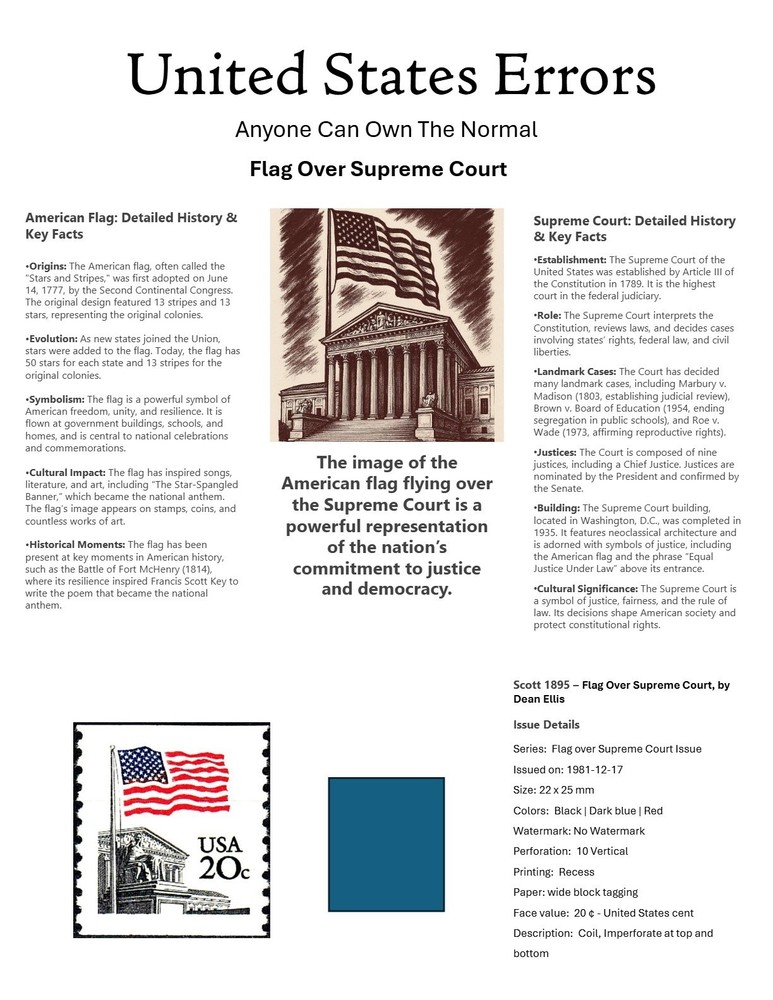 Centsational Custom Presentation Panel For Error SN 1895 - 8.5” X 11”