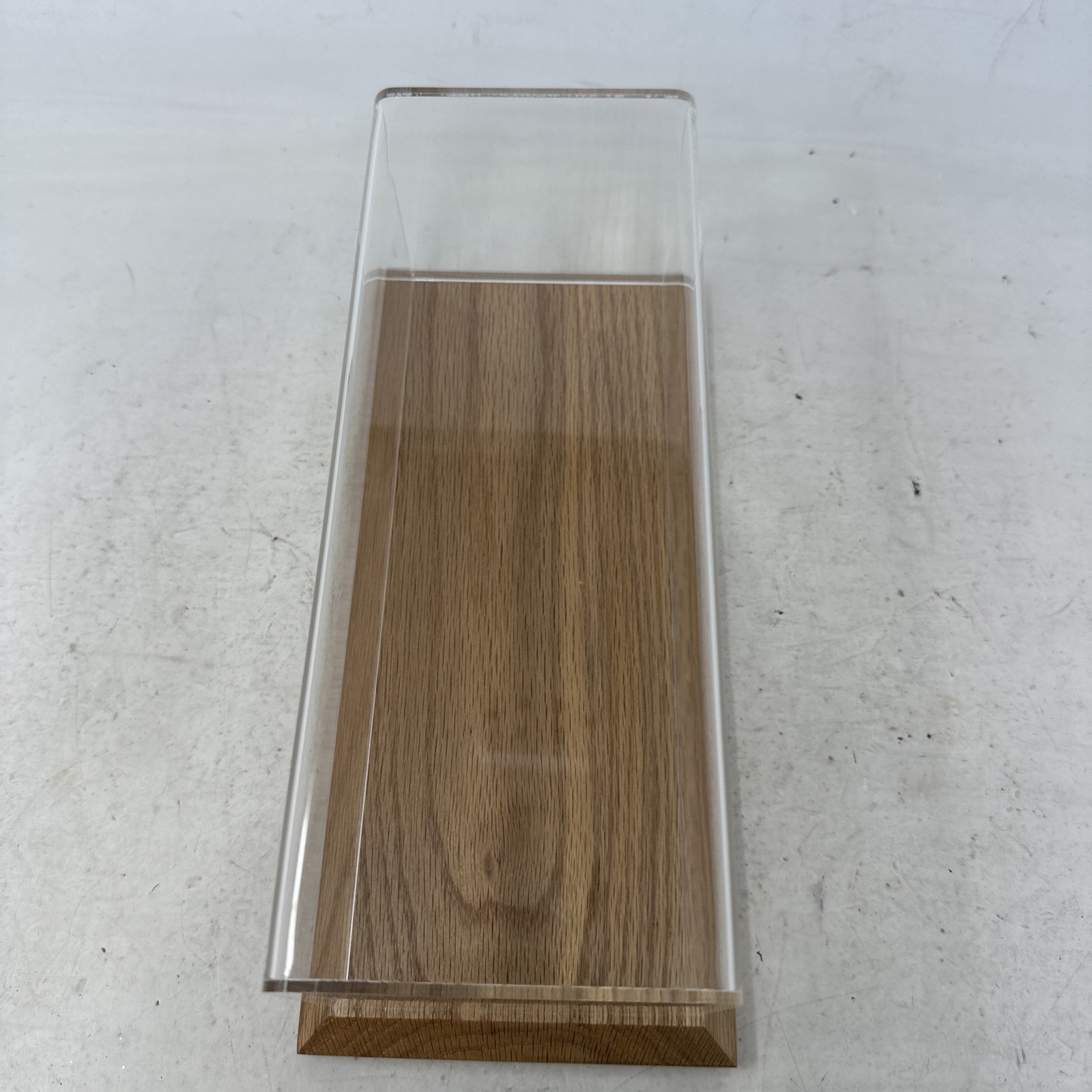 BRAND NEW Clear Acrylic Wood Base Display Case-32