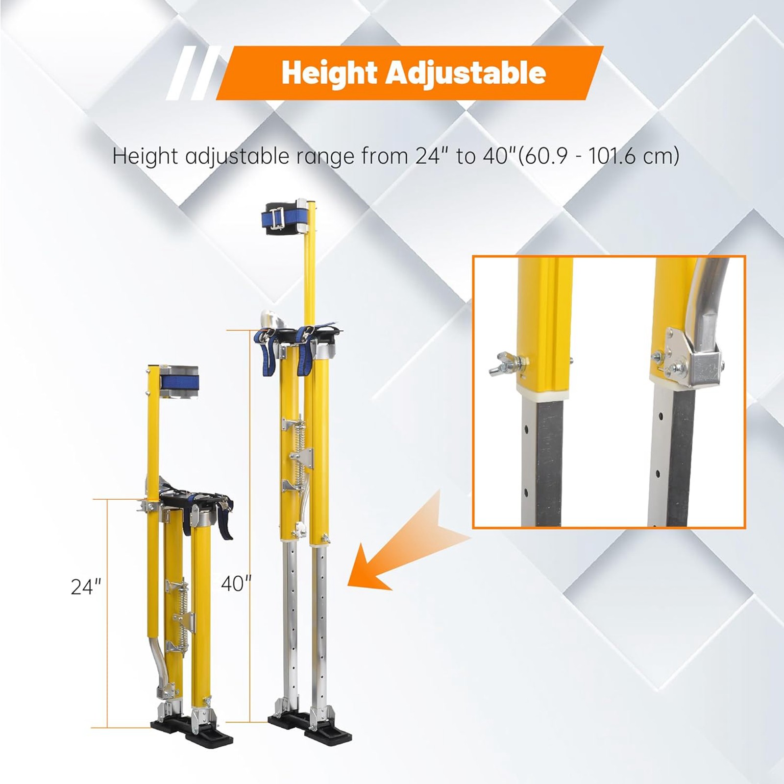 Drywall Stilts 24-40''Gold Inch Aluminum Tool Stilt For Painting Painter Taping
