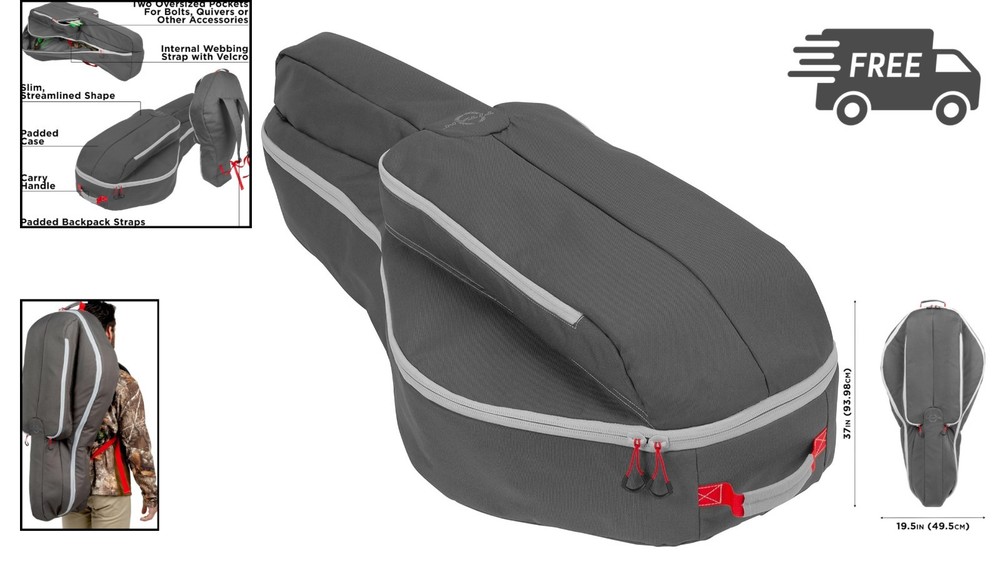 Crossbow Case Soft-Shell Padded Bag Storage for Narrow Limb Crossbows