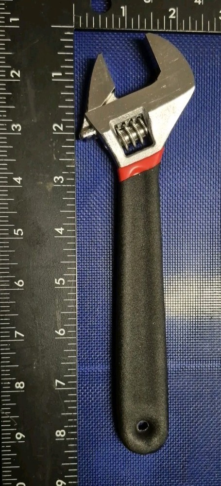 New 8" Adjustable Wrench With Rubberized Handle Unbranded