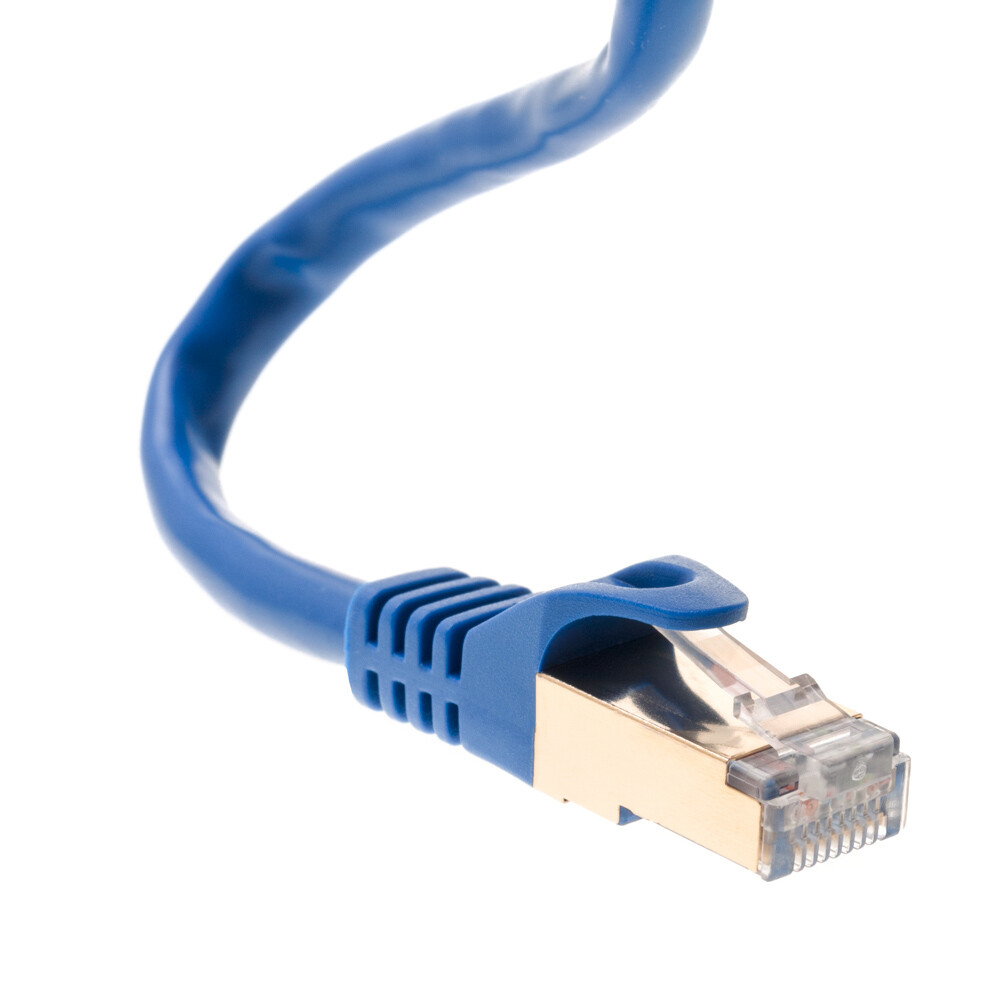 Cat7 S/FTP Ethernet Patch Cable 600MHz High-Speed Blue 30FT-200FT Multi Pack LOT