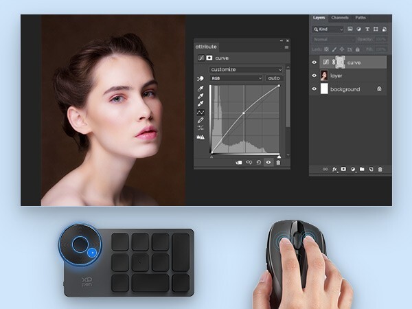 XPPen ACK05 Bluetooth Shortcut Remote Graphics for Drawing Tablet Refurbished