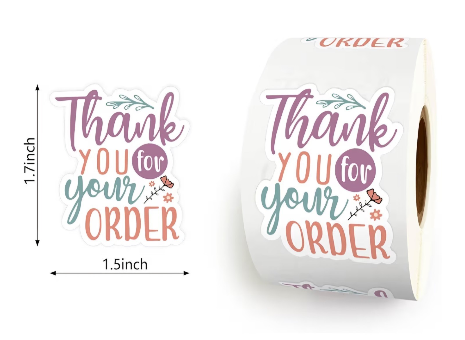 20 Count Thank You for Your Order Stickers for Business