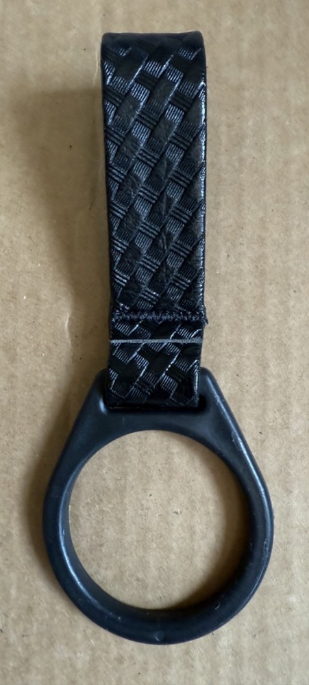 Police Belt Loop Flashlight Holder Basketweave Black