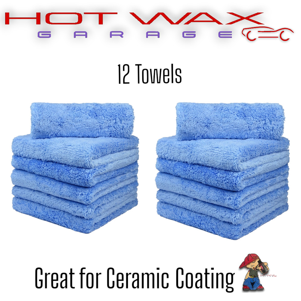 Microfiber Long Pile Towel for Ceramic Coating Leveling 12 Pack