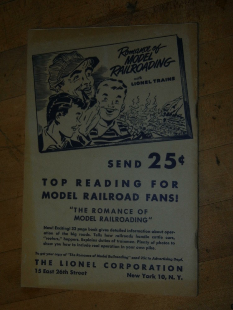 Lionel Trains Instructions for Assembling and Operating 1951