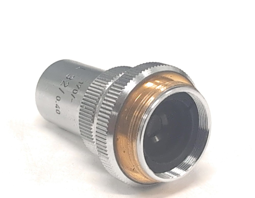 Leitz Wetzlar 170mm L32/0.40 Microscope Objective Lens RMS Thread w/ Iris Collar