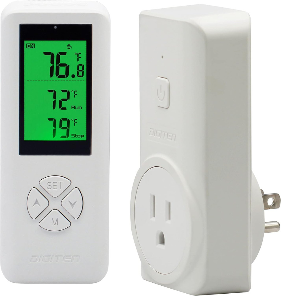 Wireless Temperature Controller Digital Plug-in Thermostat Outlet Remote Control