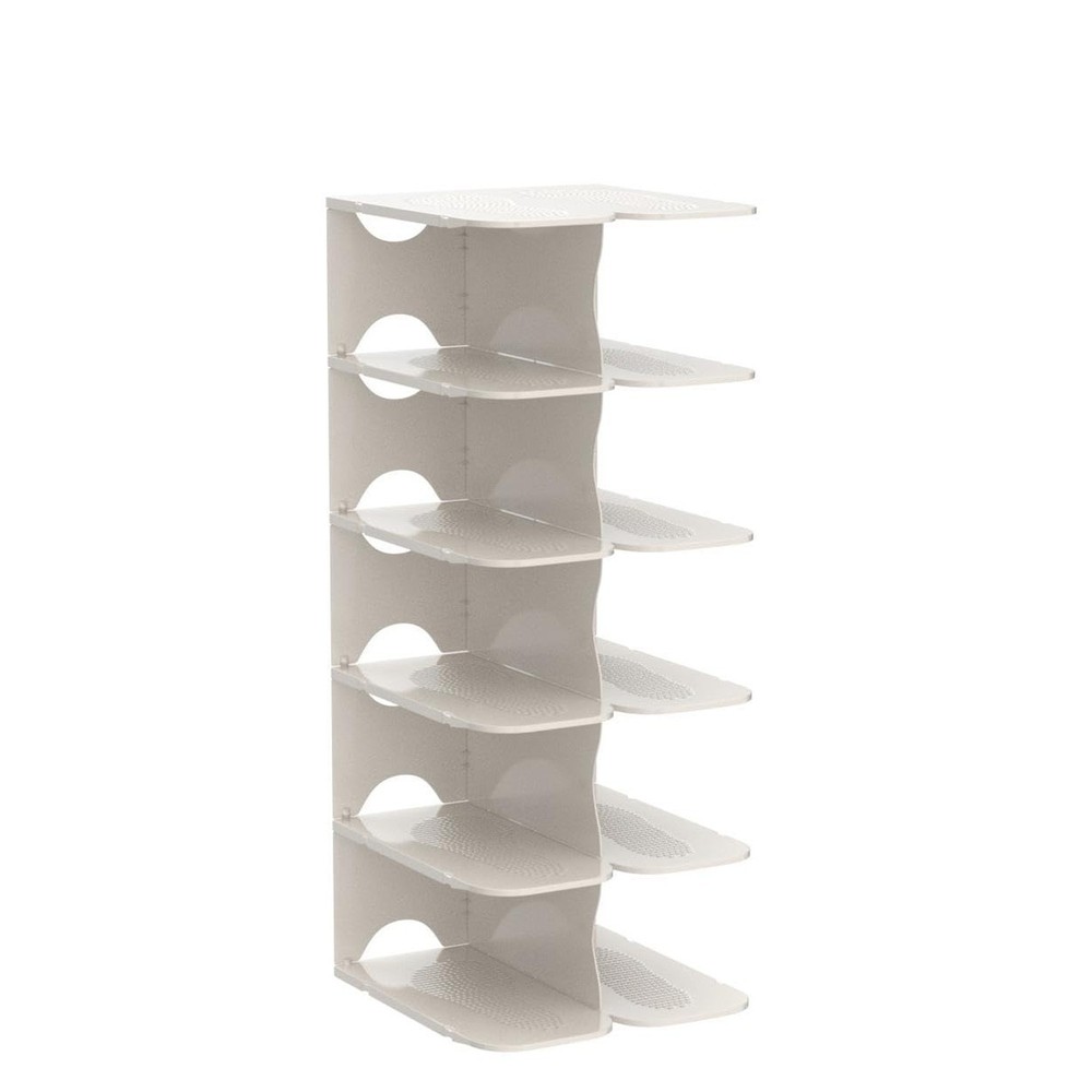 6-Tier Narrow Shoe Rack for Small Entryways, Space-Saving Adjustable Stackabl...