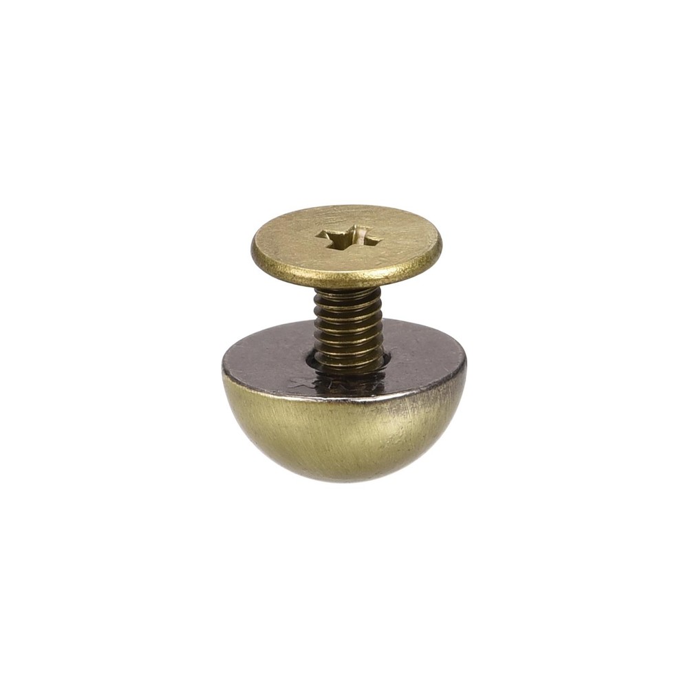 10x6mm Screw Back Rivets Solid Round Head Leather Studs Bronze Tone 20 Set