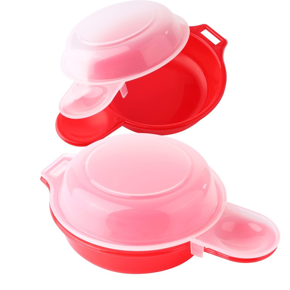 2 sets Microwave Egg Cooker1 Minute Fast Egg Hamburg Omelet Maker Kitchen Coo...