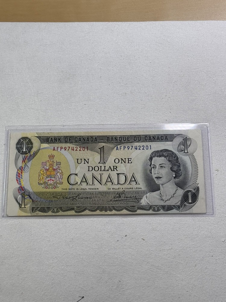 1973 Canada 1 Dollar Banknote Crow Bouey P# 85b