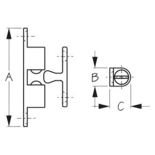 Seadog Stud Catches CHRM 1-11/16" 2PK