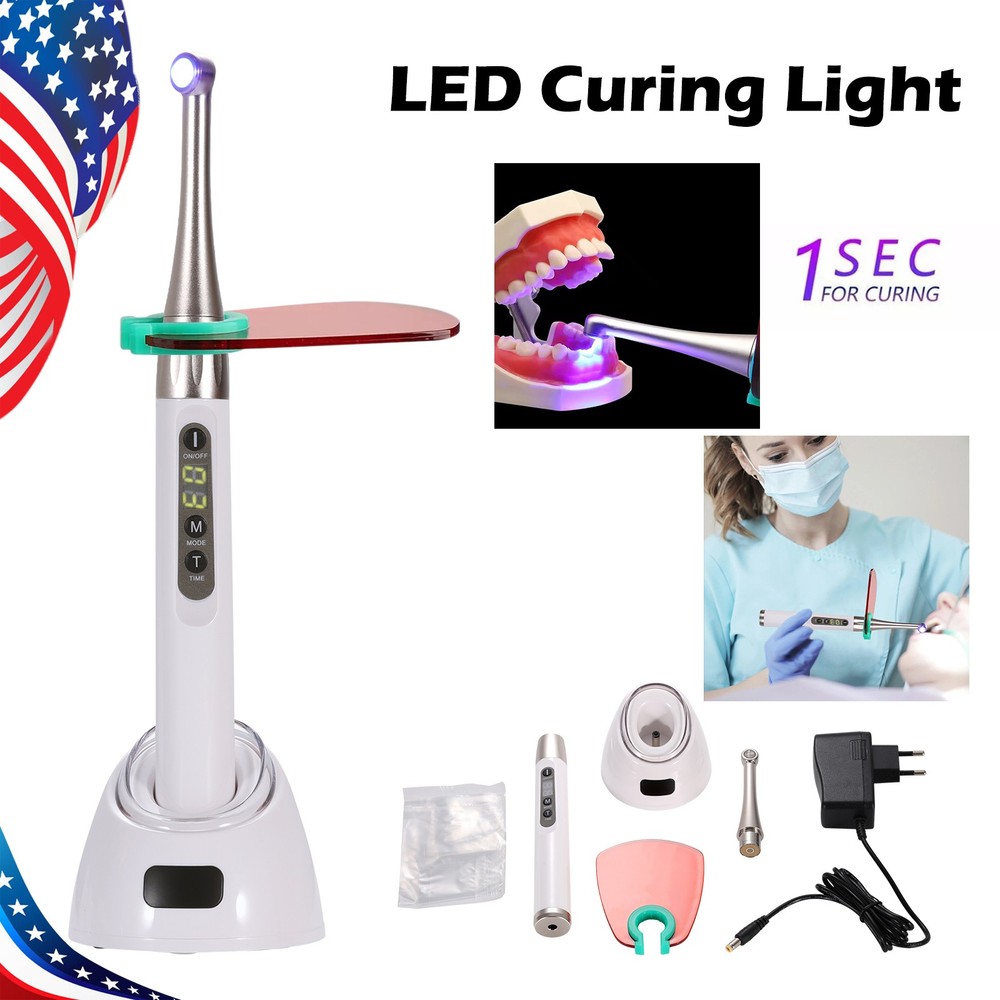 Dental ILED Curing Light Lamp Wireless 1Sec Curing 2500mW/cm2
