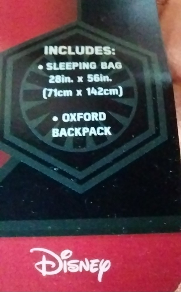 Star Wars +EXTRAS Backpack/Sleeping Bag Force Awakens Kylo Ren First Order