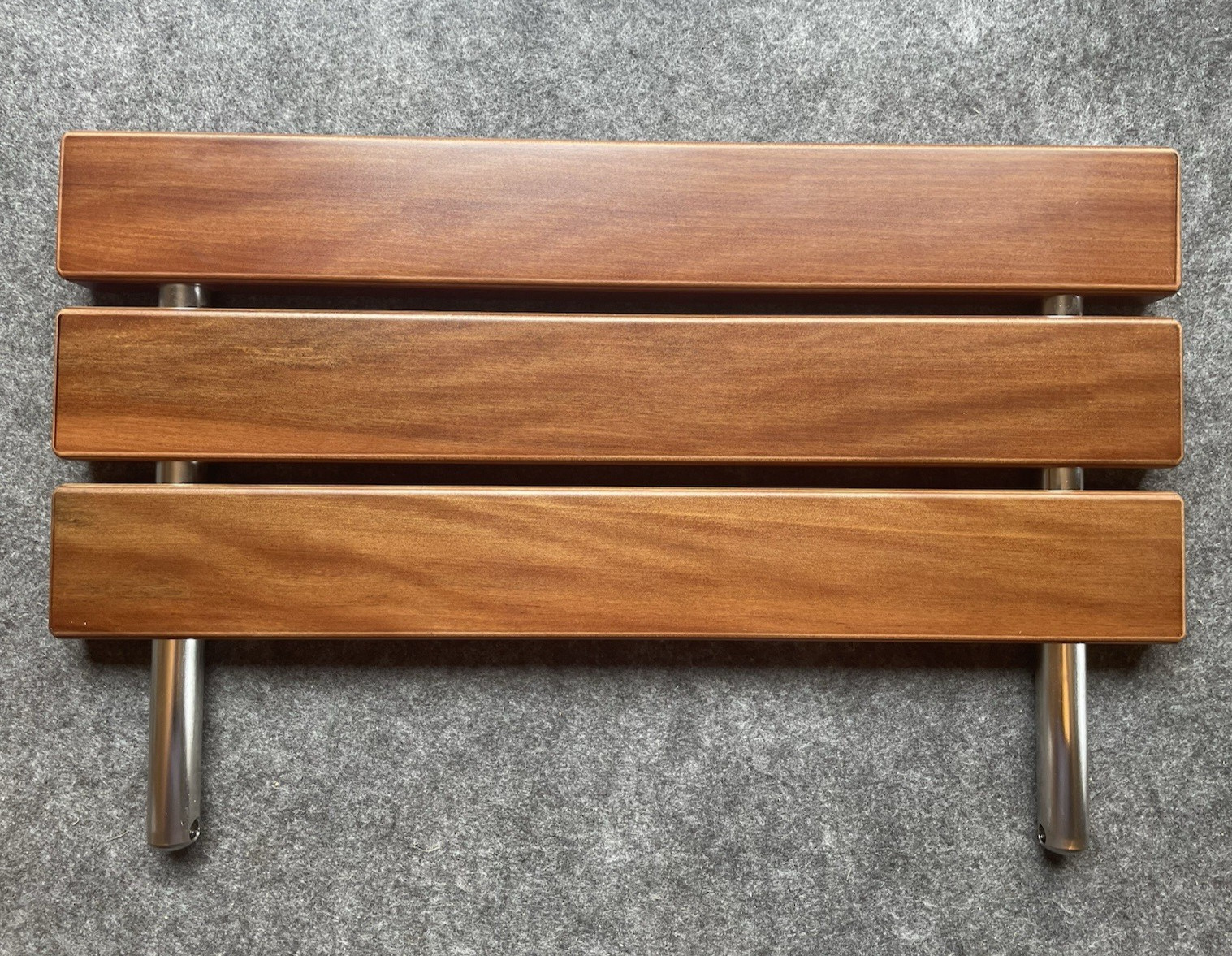 20" Teak Folding Shower Seat Wall Mounted -Chrome