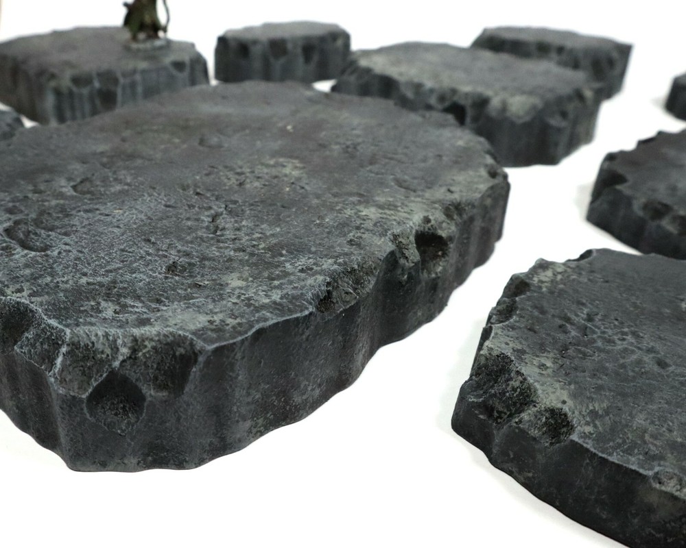 Handmade Basalt Black Stacking Hills -Premium Modular Terrain for Tabletop Games