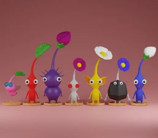 UNPAINTED Pikmin Collection 3d Printed Model Kit