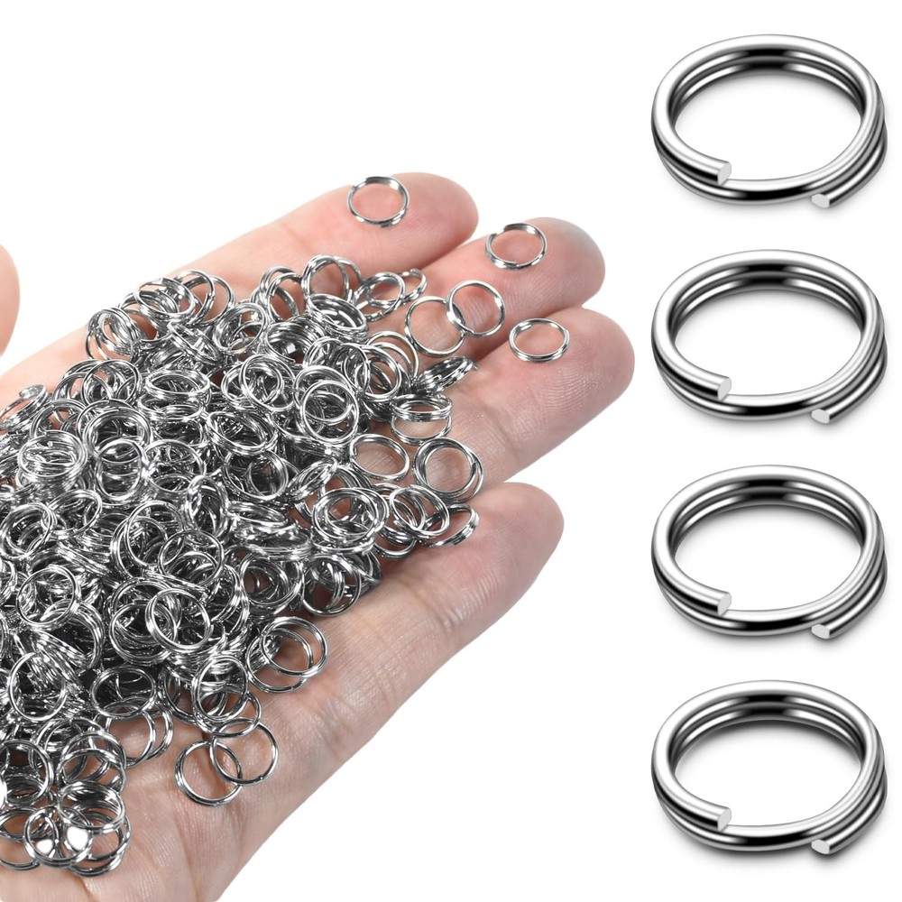 300 Pcs 8mm Tiny Split Rings Split Jump Rings for Necklaces Bracelets Earrings