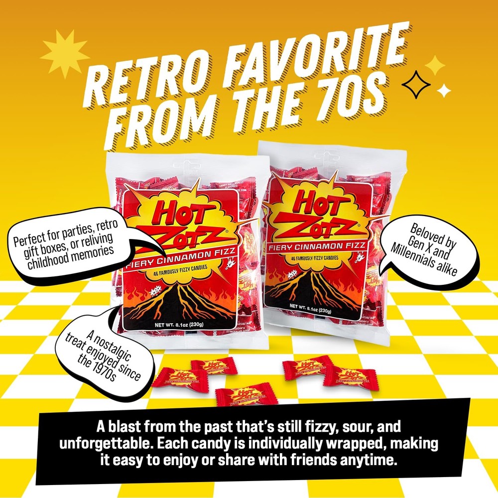 Fizzy Old Fashioned Hard Candy - Fiery Cinnamon Flavored Candy, Individually ...