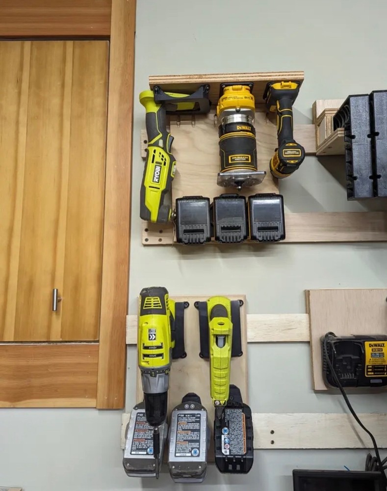 Ryobi 18V ONE+ Compatible Tool Holder Mounts | 5 Pack Under Shelf Wall Storage