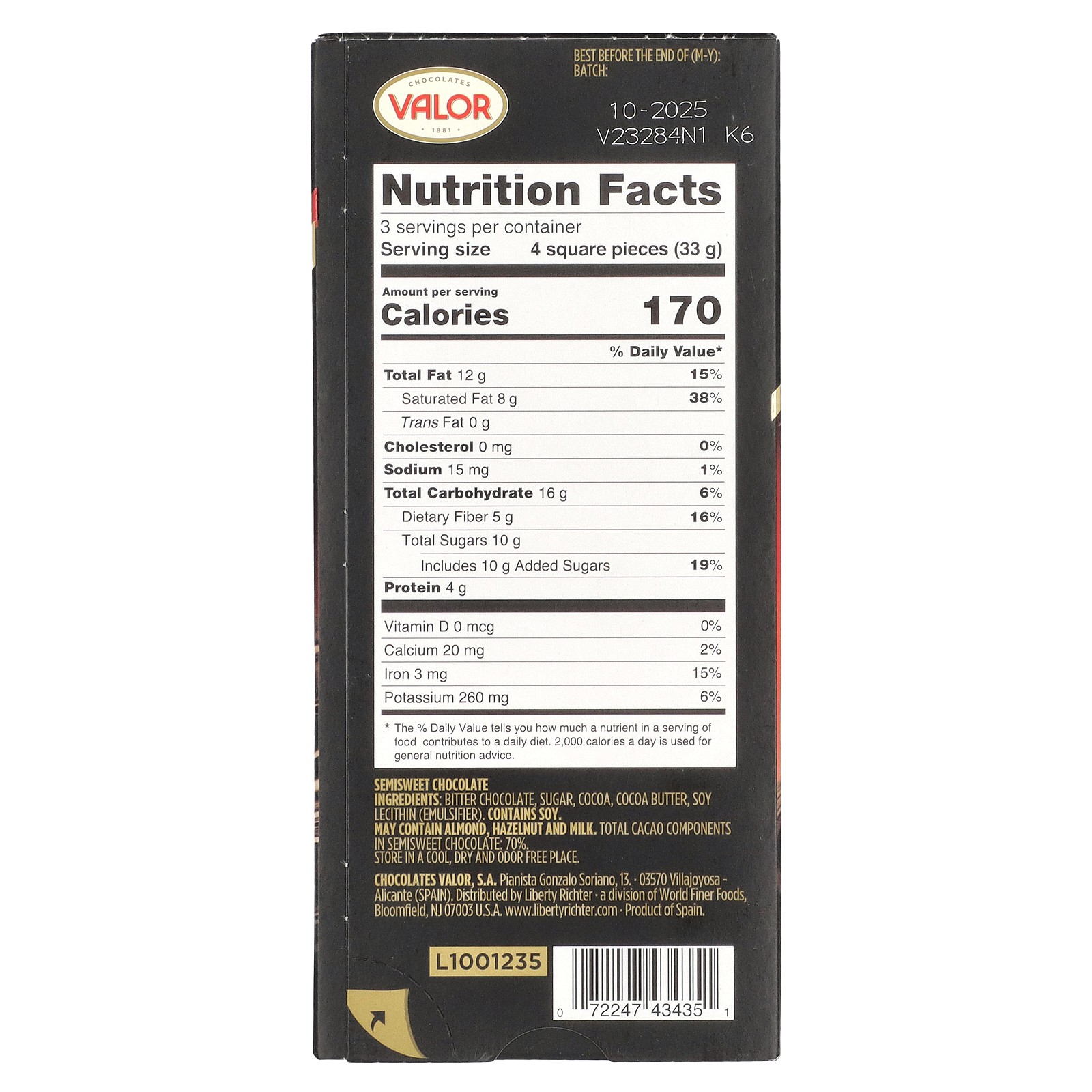 Intense Dark Chocolate, 70% Cacao, 3.5 oz (100 g)