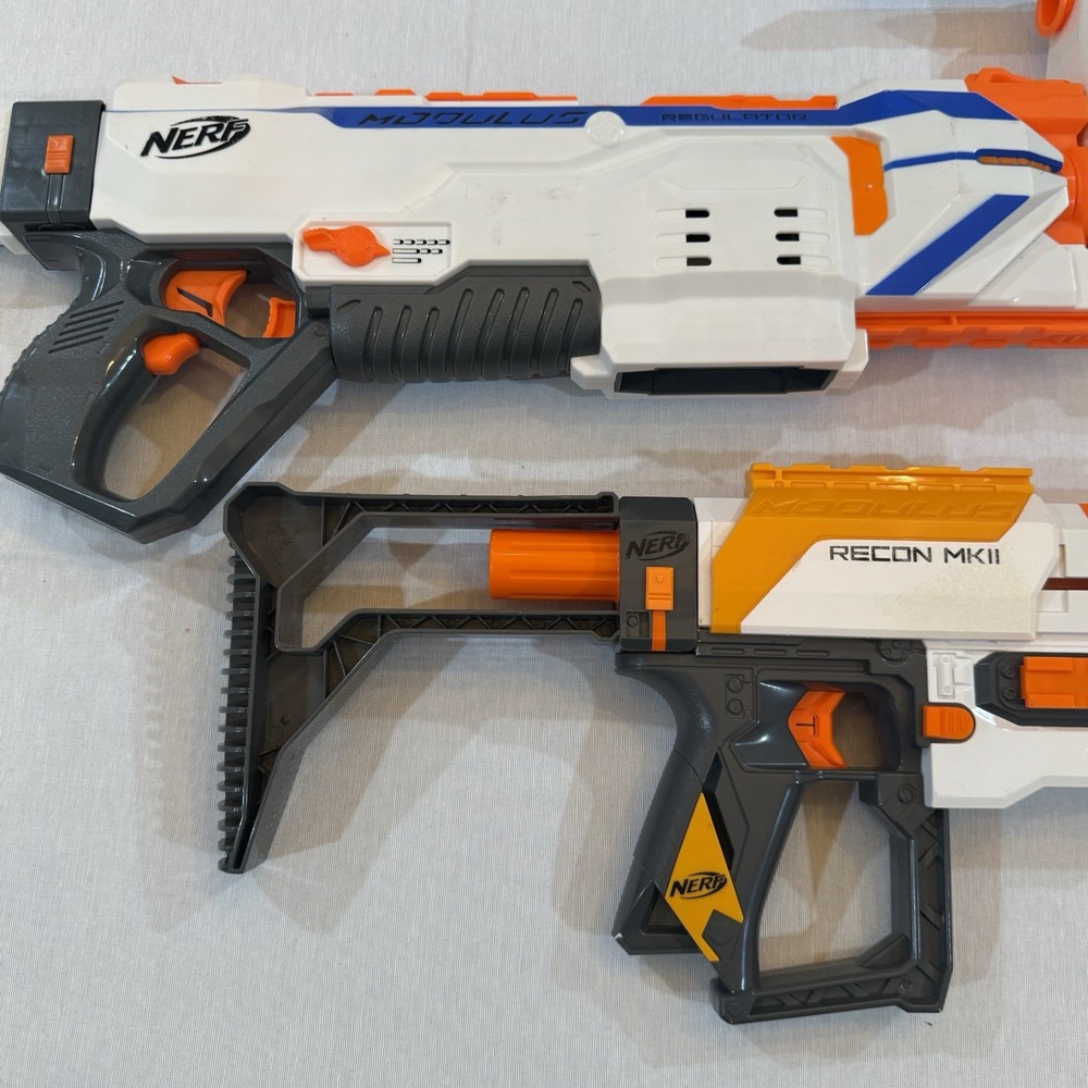 Nerf N-Strike Motorized Modulus Regulator & MK II w/ Attachments Tested/working
