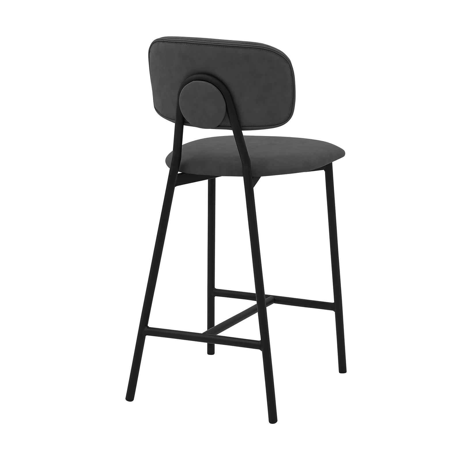 Bar Stool with Faux Leather Upholstery, 250lb Capacity Metal Frame Bar Stool