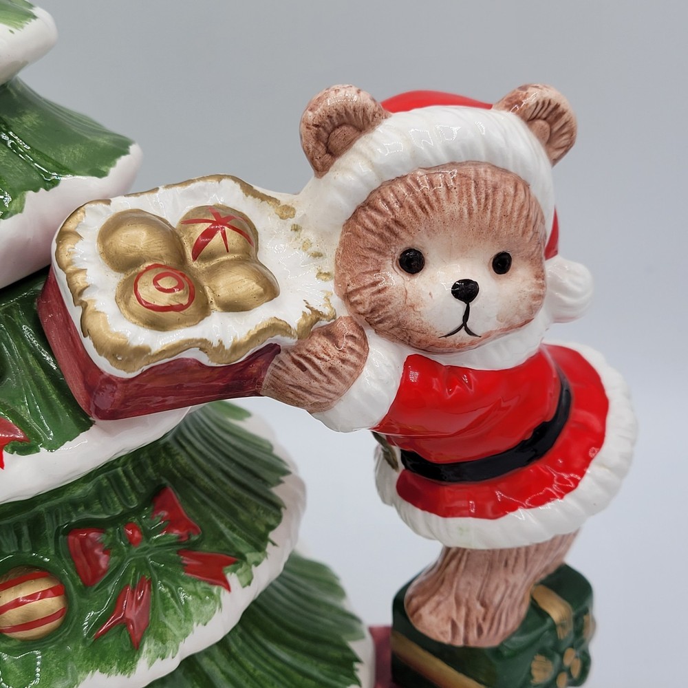 World Bazaar Inc. Teddy Bear Christmas Tea Pot With Bear Handle Tree