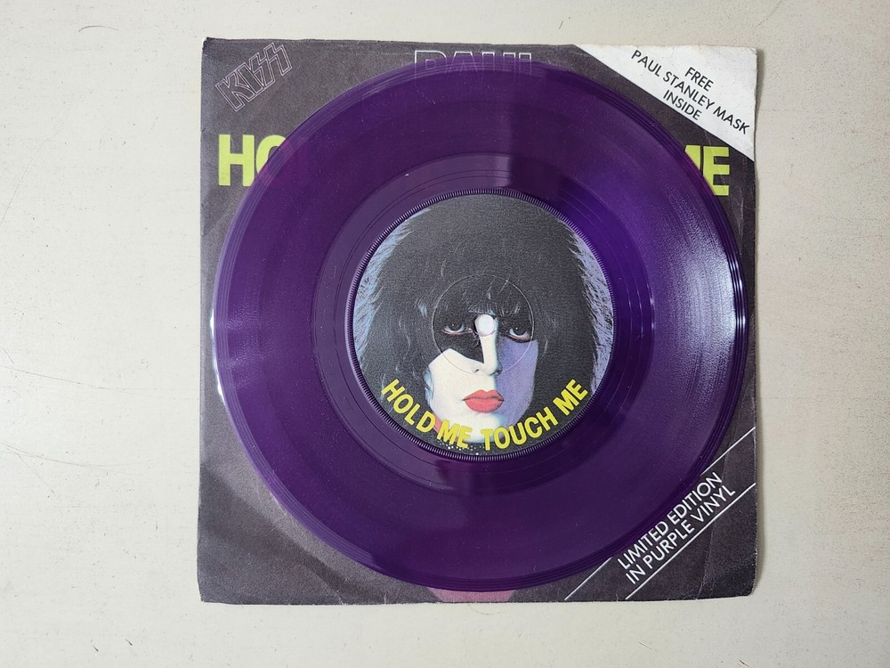 KISS RARE Vintage Canada Paul Stanley Hold Me Purple Vinyl 45 NO MASK CAN 140 VG