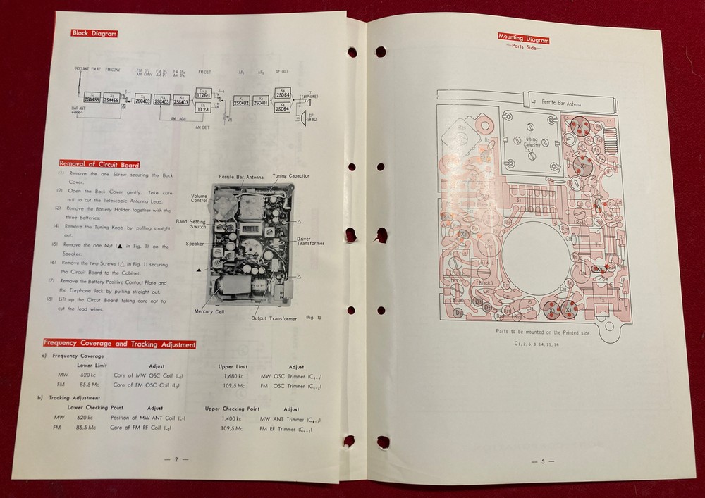 Original 1967 2FA-23W Sony Servicing Guide