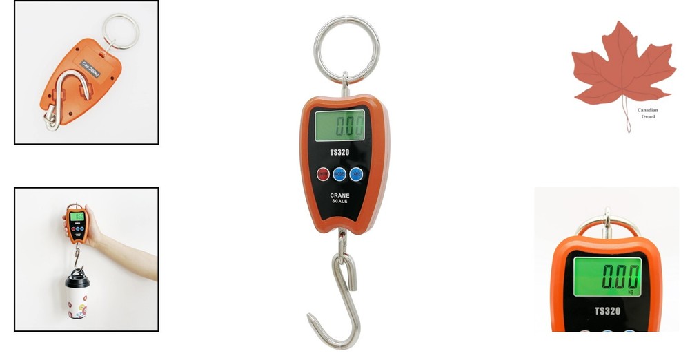 Precise Compact Crane Scale - Precision 200kg/440lbs - LED Display - Orange