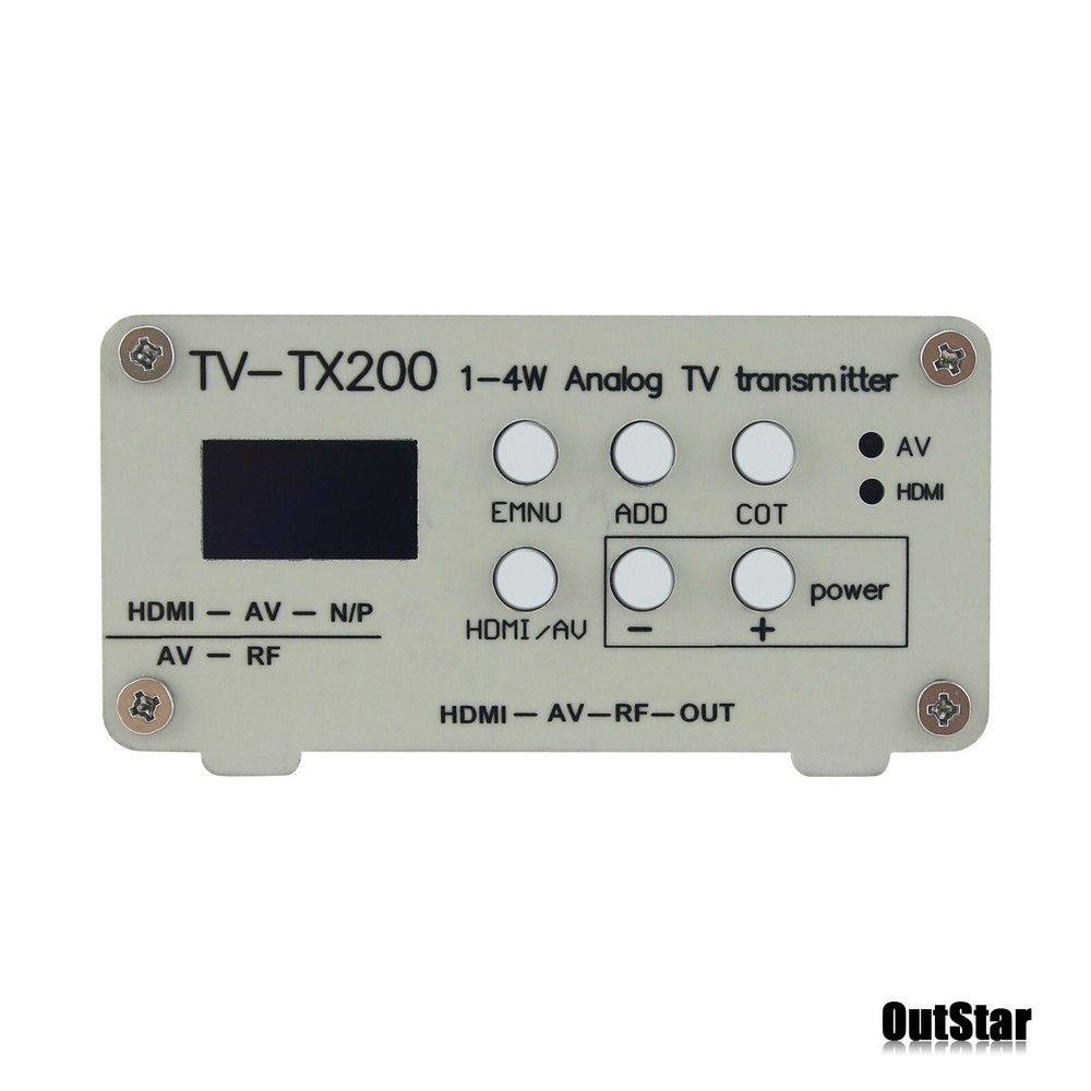 TV-TX200 VHF/UHF Analog TV Transmitter Support HD/AV Input with Antenna -USA