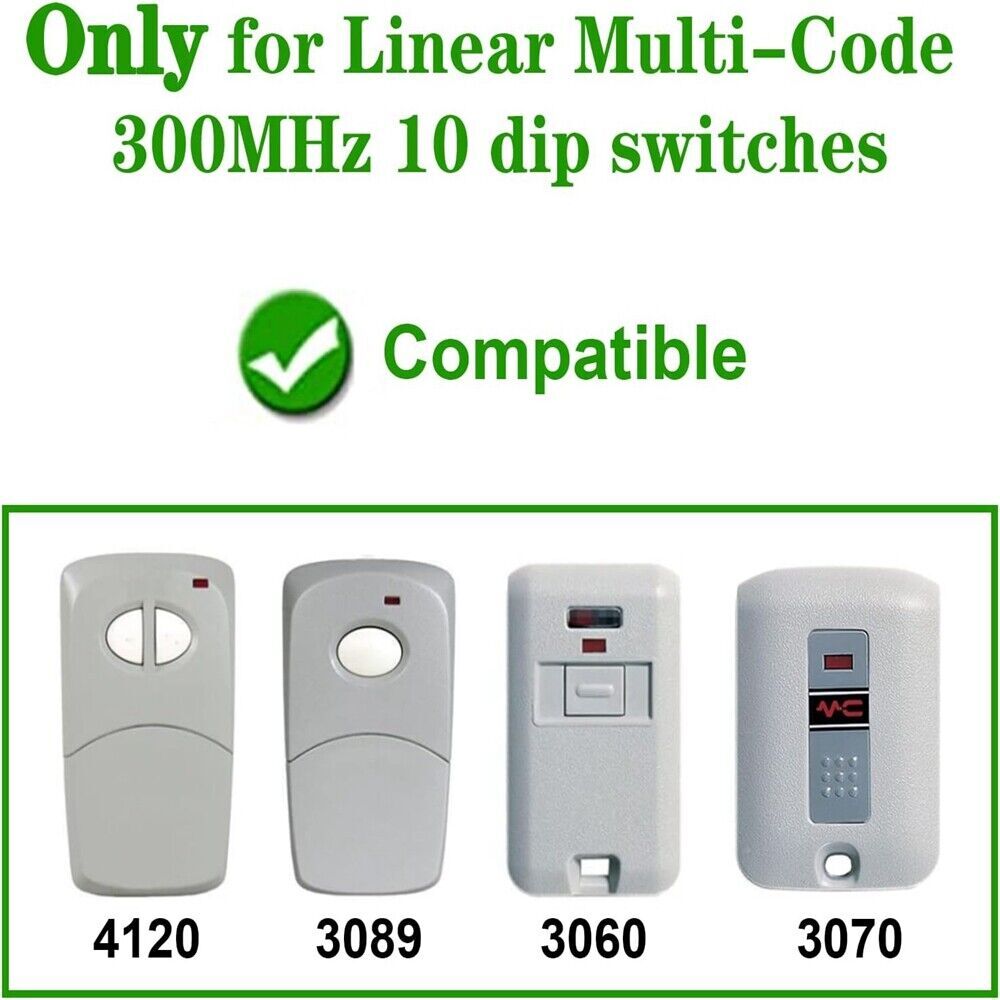 Garage Door Remote Transmitter 10 Dip 3089 Switch Mini Type for Linear MultiCode