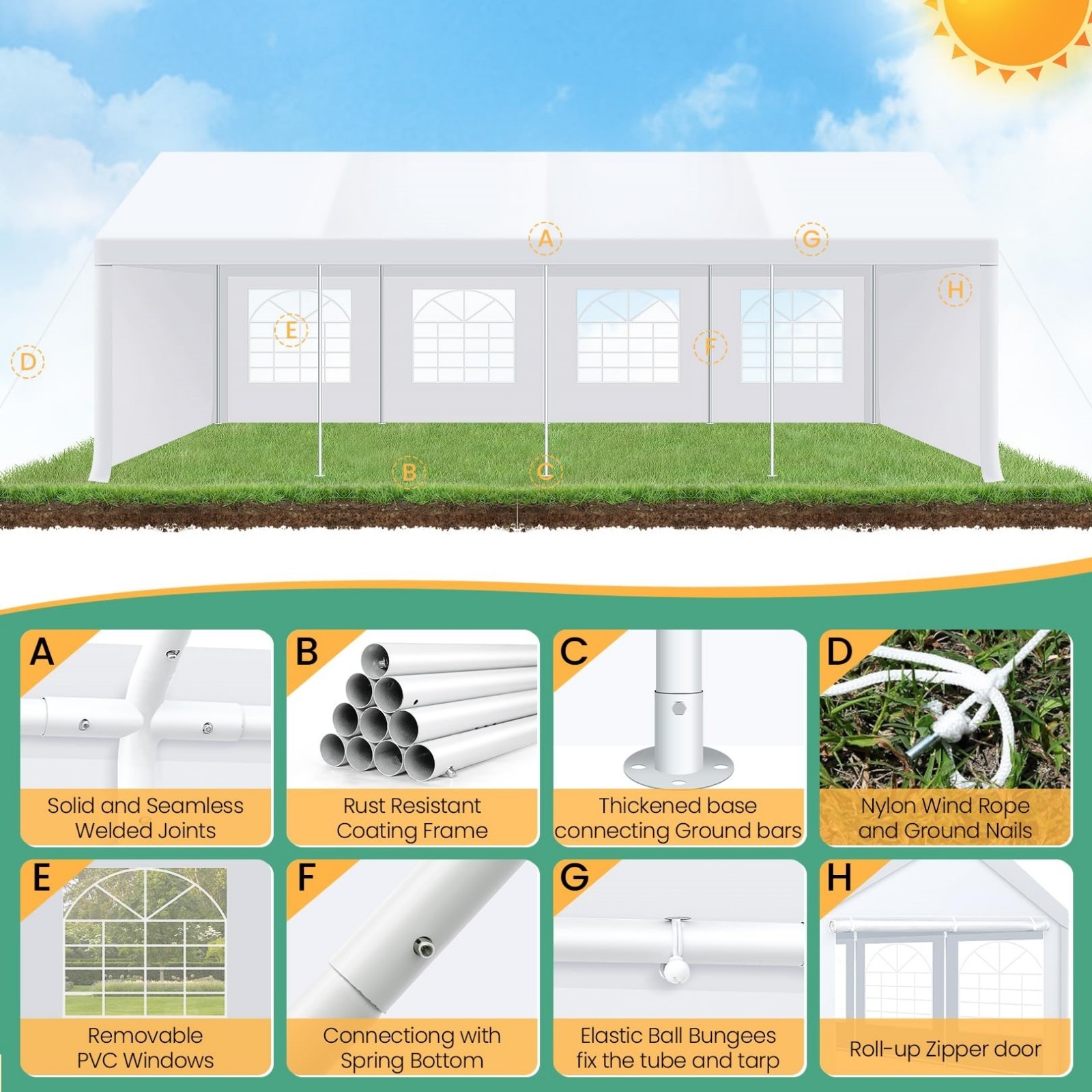 20x40 10x20 Heavy Duty Party Tent Waterproof Carport Canopy Carpas para Fiestas