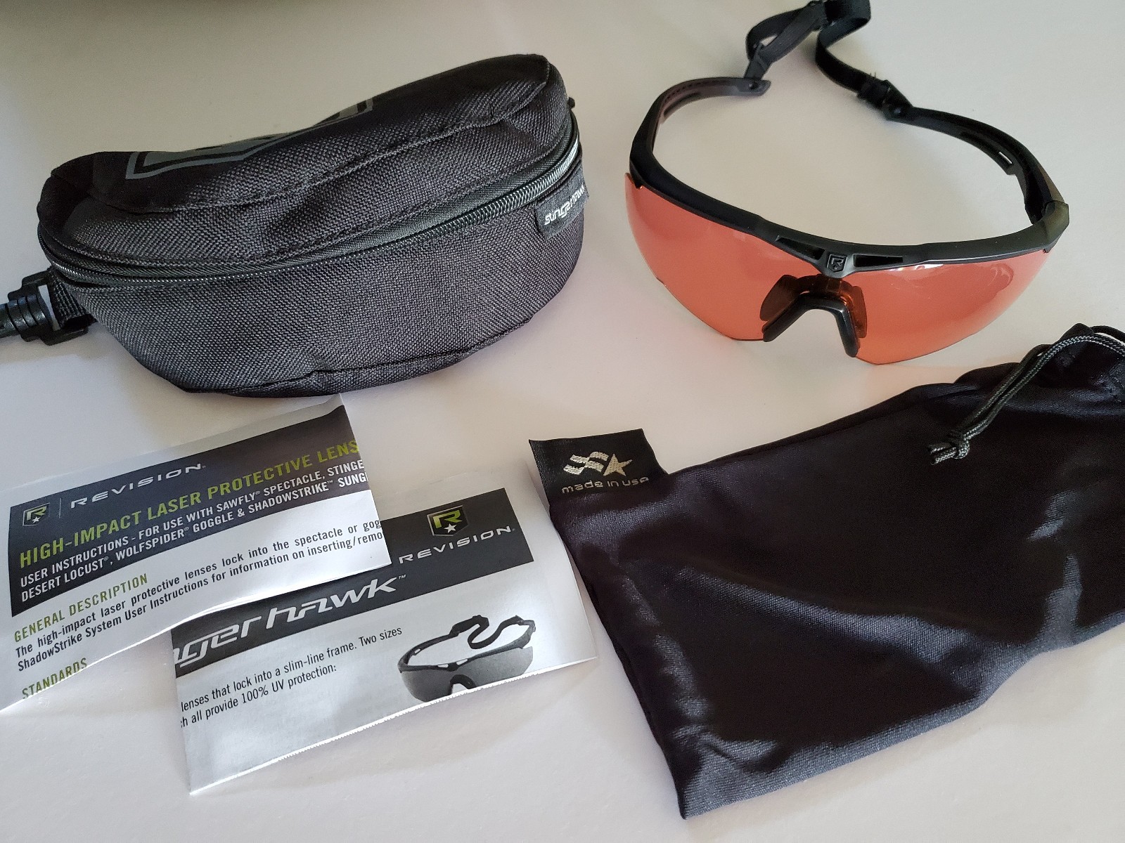 Revision StingerHawk Eyewear w/ LazrBloc GF-8  Laser Protective Lens Kit