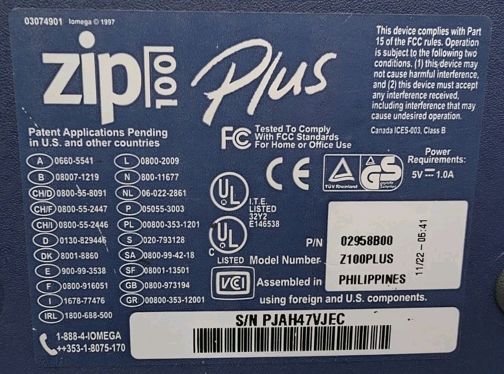 Iomega Zip 100 Plus Parallel Port External Drive Unit