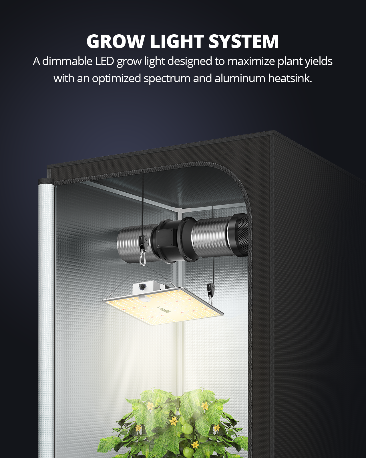 VIPARSPECTRA V1000 LED Grow Light Full Spectrum for Indoor Plants Veg Bloom IR