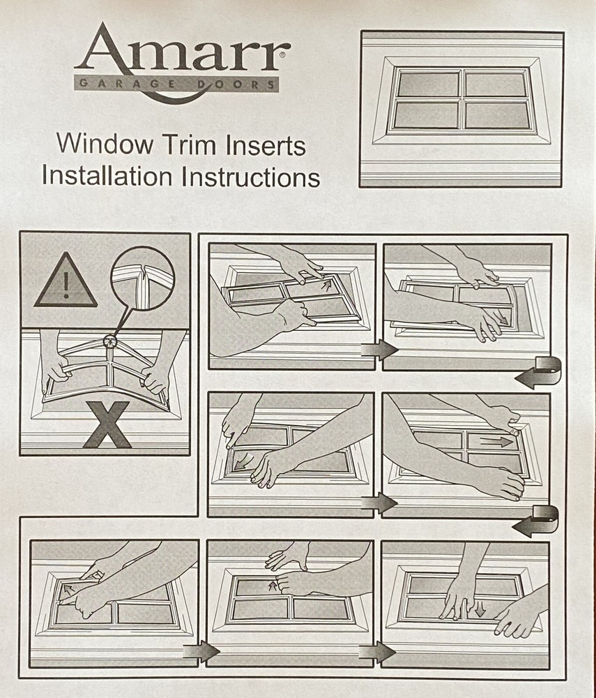 4 Amarr Stockton Replacement Inserts for Long Panel Amarr Garage Doors Walnut