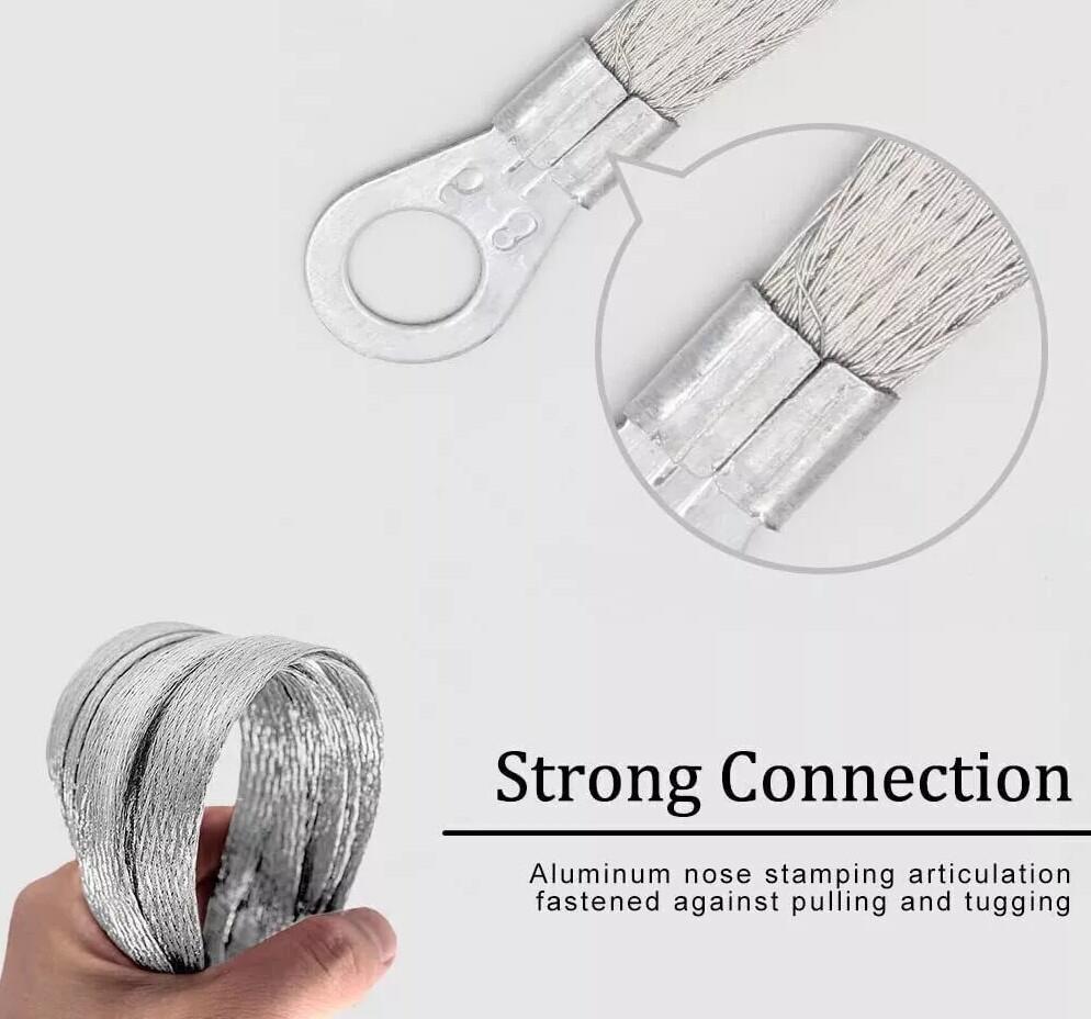10X Braid Ground Strap Car Engine Ground Strap Cable Firewall Hood Wire End Kits