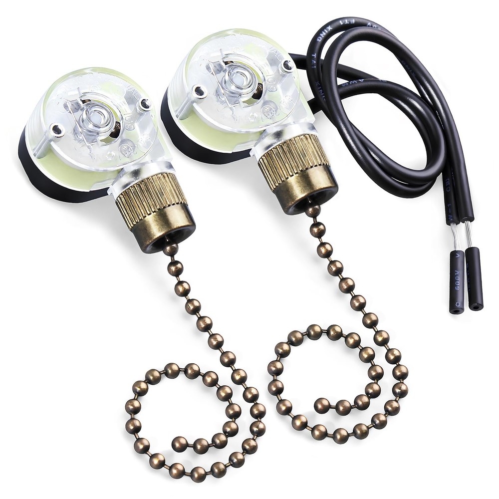 Dotlite 2Pack Ceiling Fan Light Pull Switch Zing Ear ZE-109, Bronze 2 ZE 109