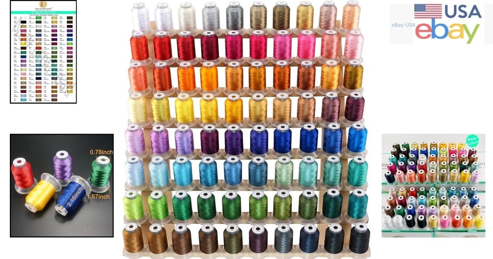 Assorted Polyester Embroidery Thread Kit, 80 Spools, Good Tensile Strength