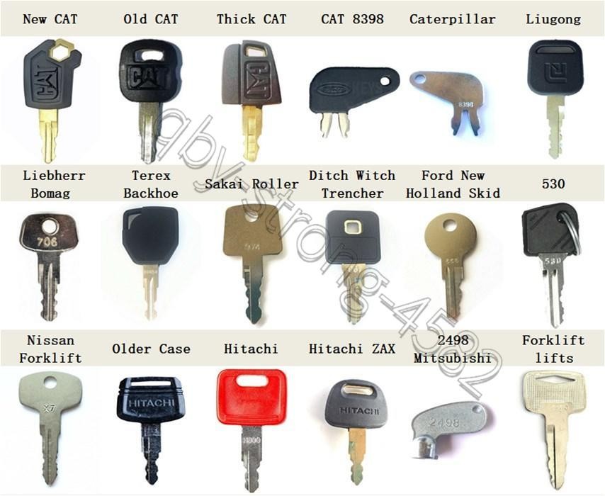 100 Heavy Construction Equipment Ignition Keys Set