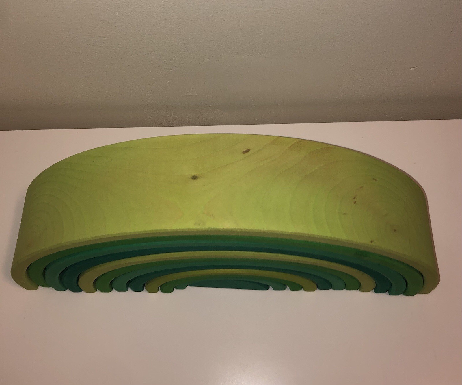 GRIMM'S AND SPIEL Meadow Green Wooden Rainbow Tunnel - AUTHENTIC